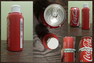 Perspective trick with a penis against a coke can